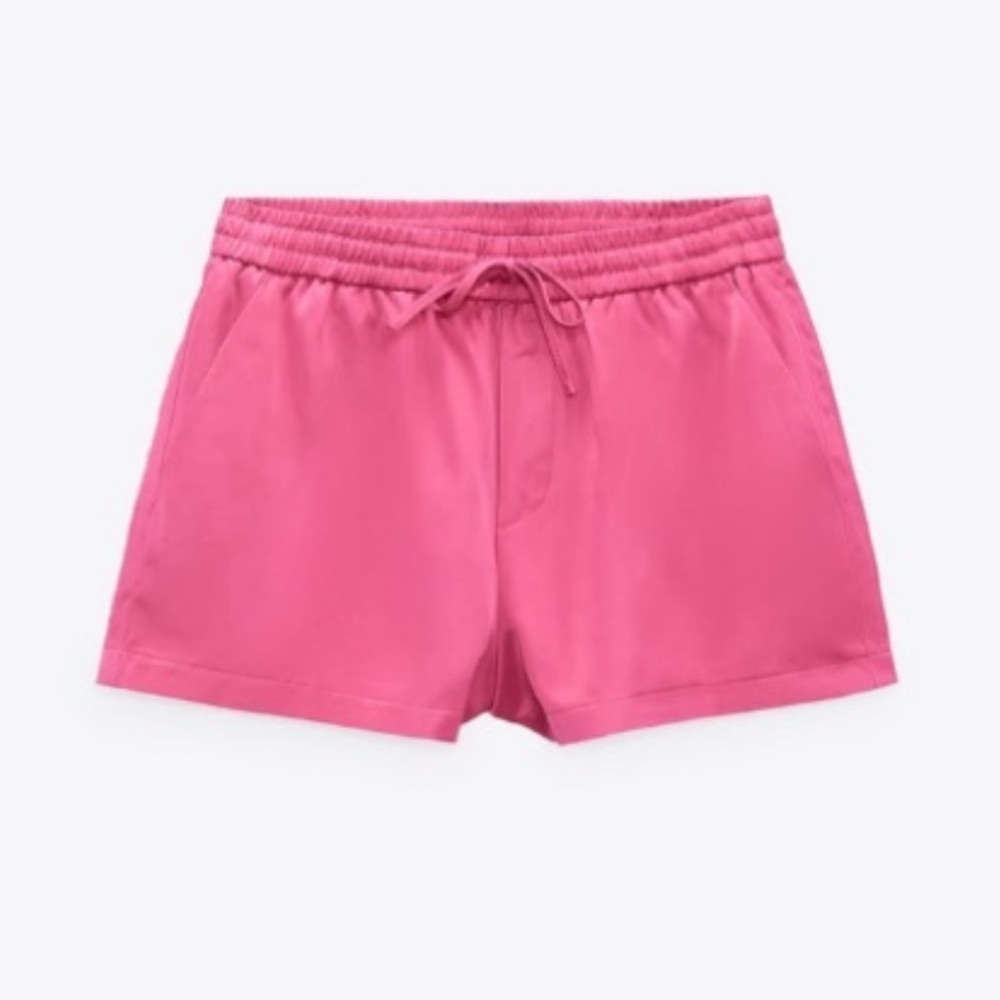 Zara Satin Pink Shirt and Shorts Set - Picture 3 of 3